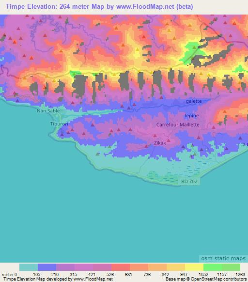 Timpe,Haiti Elevation Map