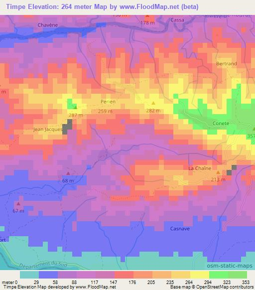 Timpe,Haiti Elevation Map