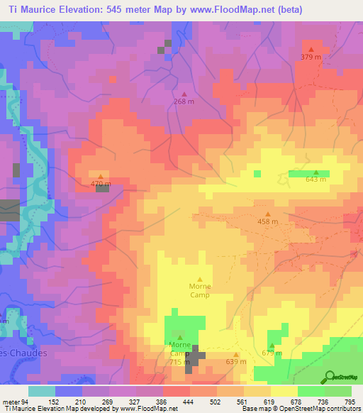 Ti Maurice,Haiti Elevation Map