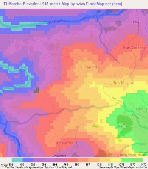 Ti Marche,Haiti Elevation Map