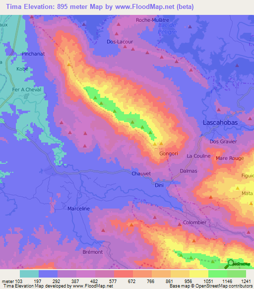 Tima,Haiti Elevation Map