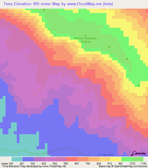 Tima,Haiti Elevation Map