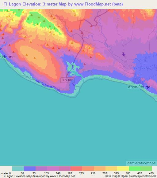 Ti Lagon,Haiti Elevation Map