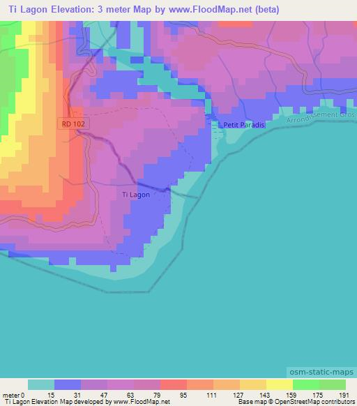 Ti Lagon,Haiti Elevation Map