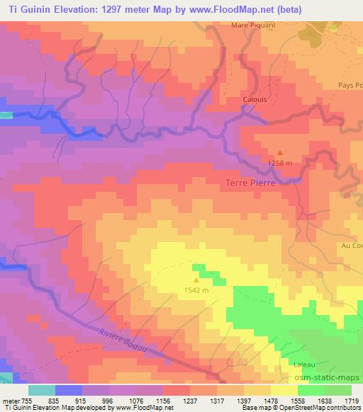 Ti Guinin,Haiti Elevation Map