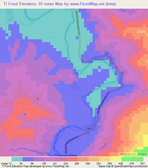 Ti Fond,Haiti Elevation Map