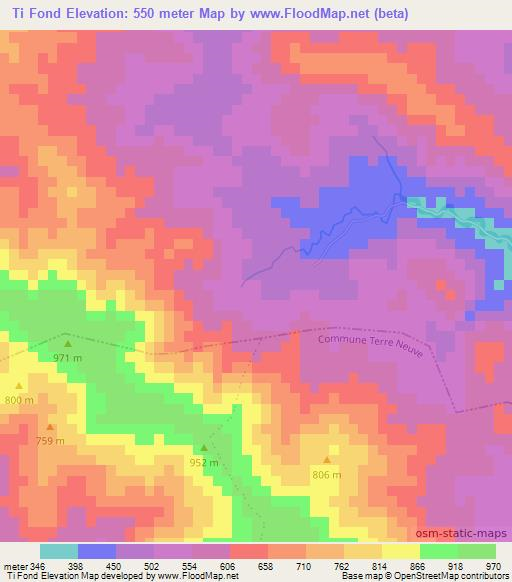 Ti Fond,Haiti Elevation Map