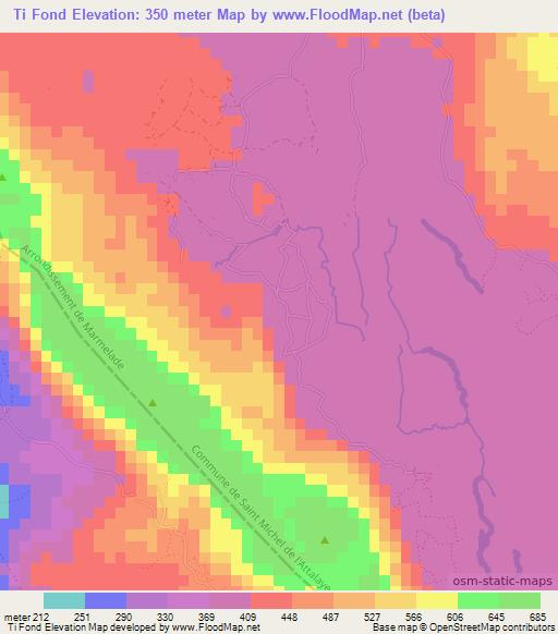 Ti Fond,Haiti Elevation Map