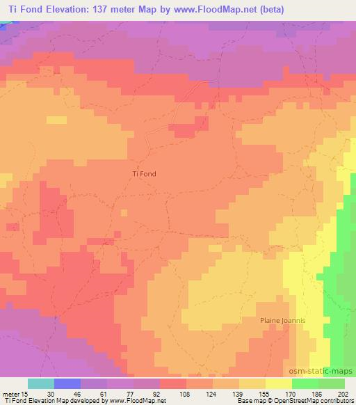 Ti Fond,Haiti Elevation Map
