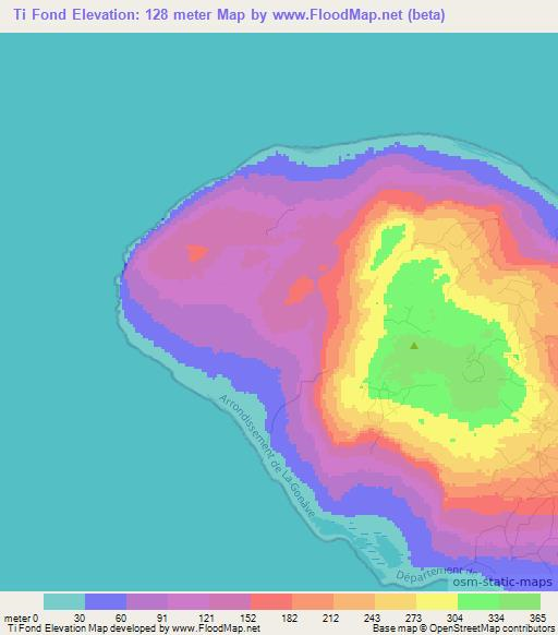 Ti Fond,Haiti Elevation Map