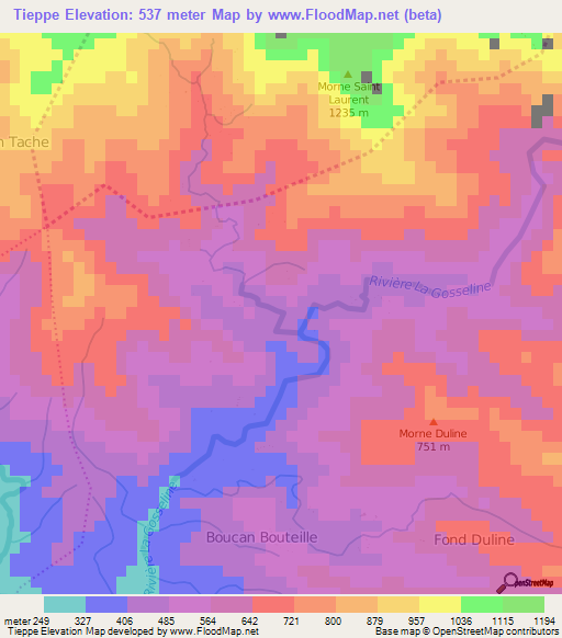 Tieppe,Haiti Elevation Map