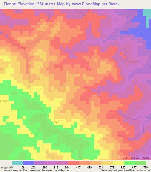 Tienne,Haiti Elevation Map