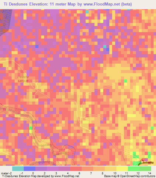 Ti Desdunes,Haiti Elevation Map