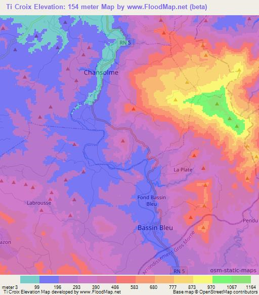 Ti Croix,Haiti Elevation Map