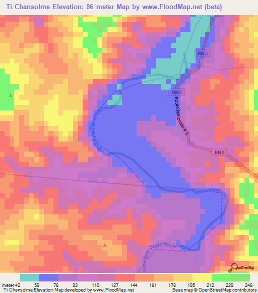 Ti Chansolme,Haiti Elevation Map