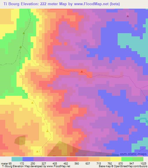 Ti Bourg,Haiti Elevation Map