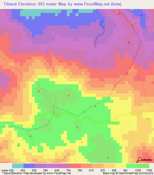 Tibaud,Haiti Elevation Map