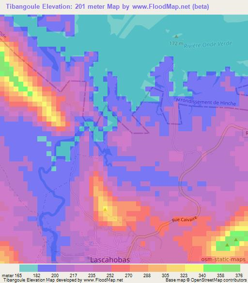 Tibangoule,Haiti Elevation Map