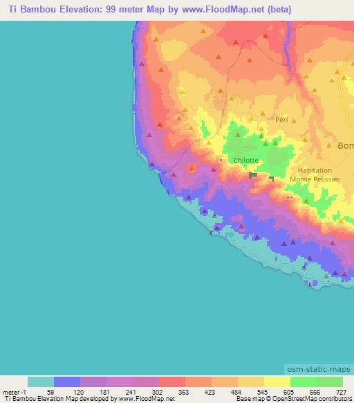 Ti Bambou,Haiti Elevation Map