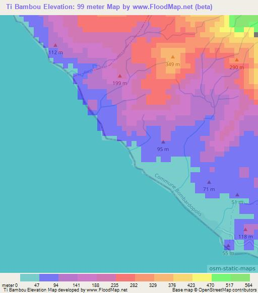 Ti Bambou,Haiti Elevation Map