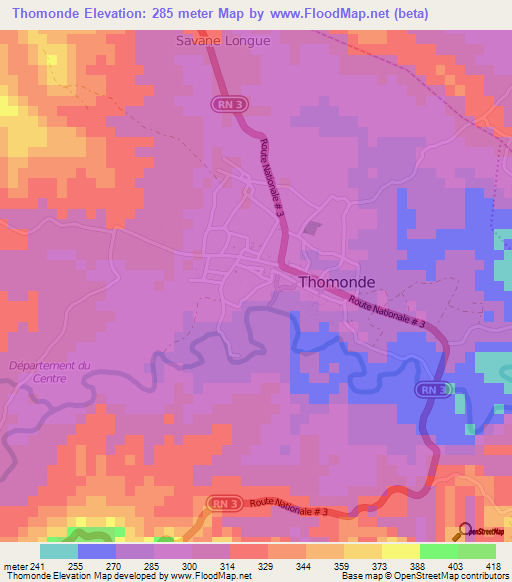 Thomonde,Haiti Elevation Map