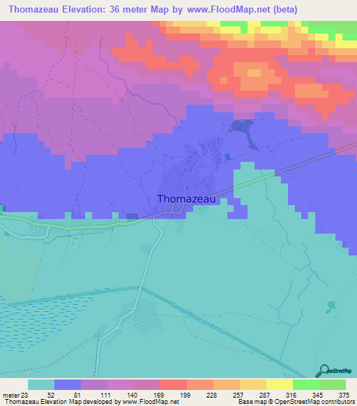 Thomazeau,Haiti Elevation Map