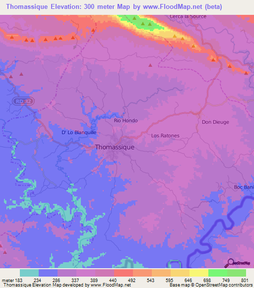 Thomassique,Haiti Elevation Map