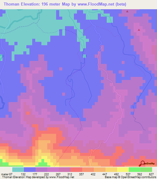 Thoman,Haiti Elevation Map