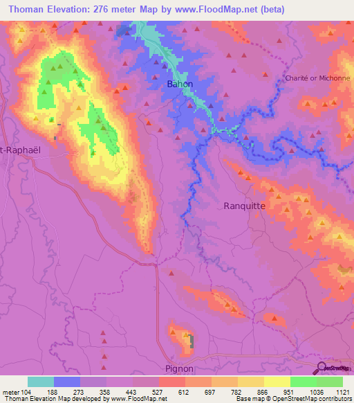 Thoman,Haiti Elevation Map