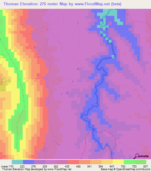 Thoman,Haiti Elevation Map