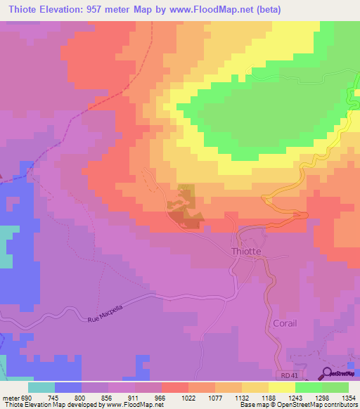 Thiote,Haiti Elevation Map