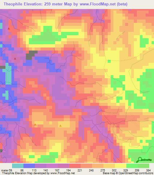 Theophile,Haiti Elevation Map