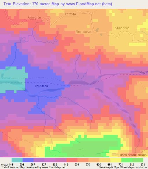 Tetu,Haiti Elevation Map