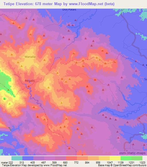 Tetipe,Haiti Elevation Map