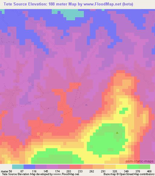 Tete Source,Haiti Elevation Map