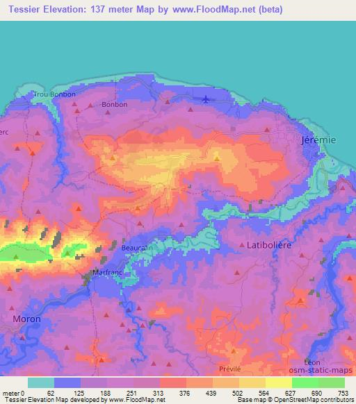 Tessier,Haiti Elevation Map