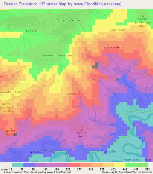 Tessier,Haiti Elevation Map