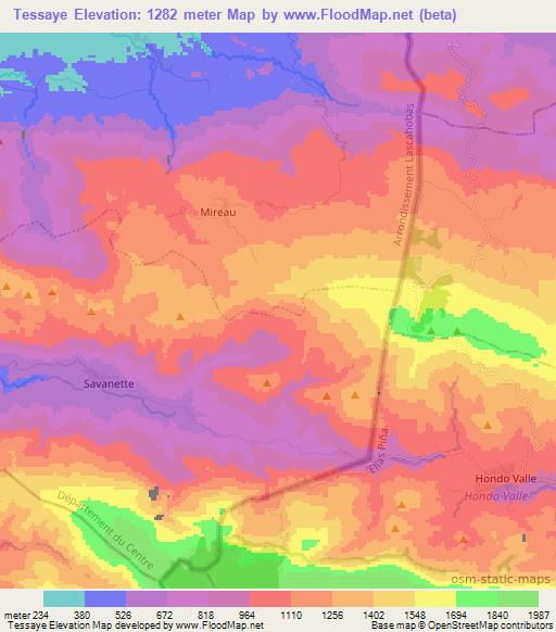 Tessaye,Haiti Elevation Map