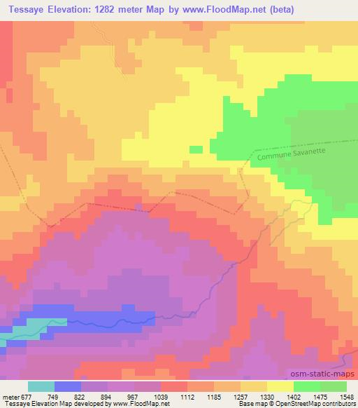 Tessaye,Haiti Elevation Map