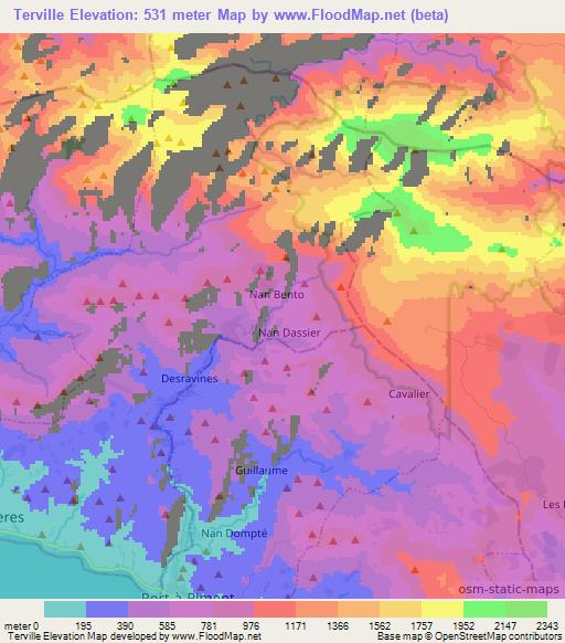 Terville,Haiti Elevation Map