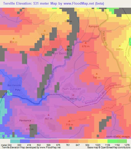 Terville,Haiti Elevation Map