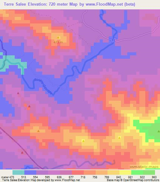 Terre Salee,Haiti Elevation Map