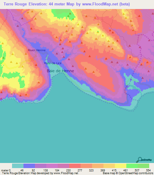 Terre Rouge,Haiti Elevation Map