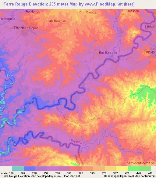 Terre Rouge,Haiti Elevation Map