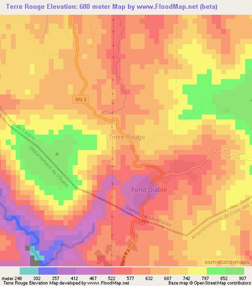 Terre Rouge,Haiti Elevation Map