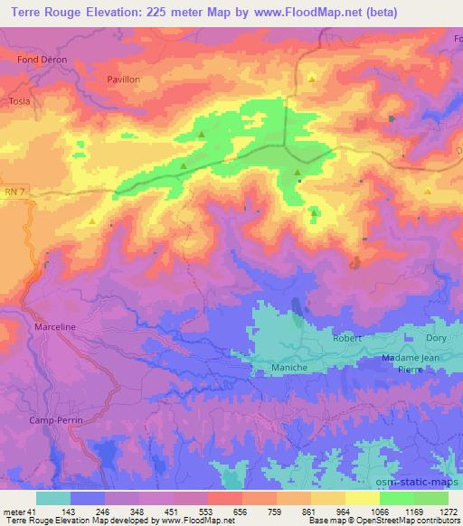 Terre Rouge,Haiti Elevation Map