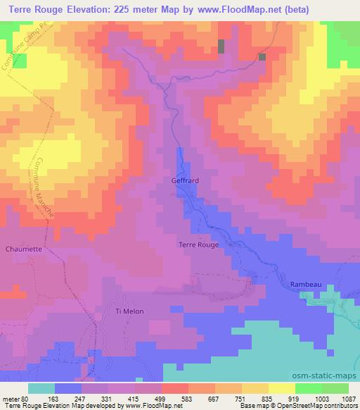 Terre Rouge,Haiti Elevation Map