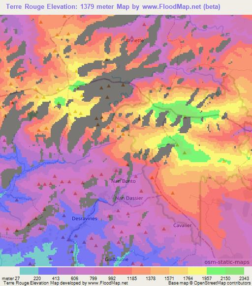 Terre Rouge,Haiti Elevation Map