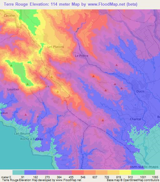 Terre Rouge,Haiti Elevation Map