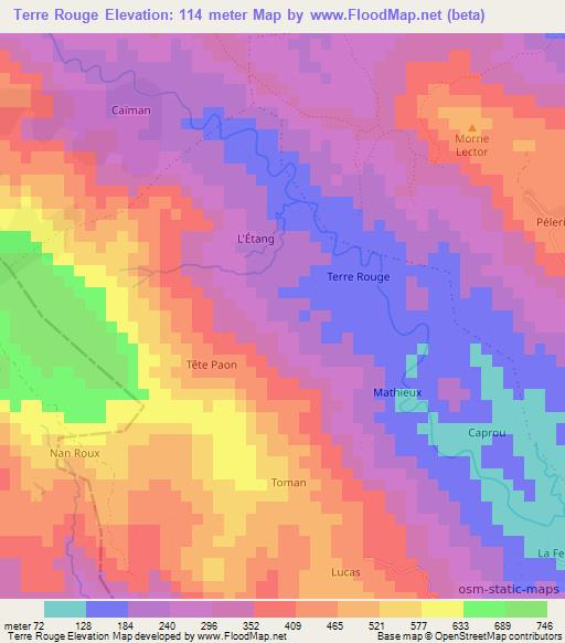 Terre Rouge,Haiti Elevation Map